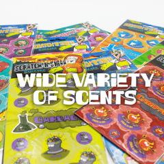 Just For Laughs Dr. Stinky's Dots Lime sticker releases a zesty scent for lively moments.