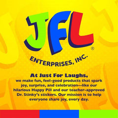 Just For Laughs Dr. Stinky's Scratch N Sniff scent release rewards scratch-time fun