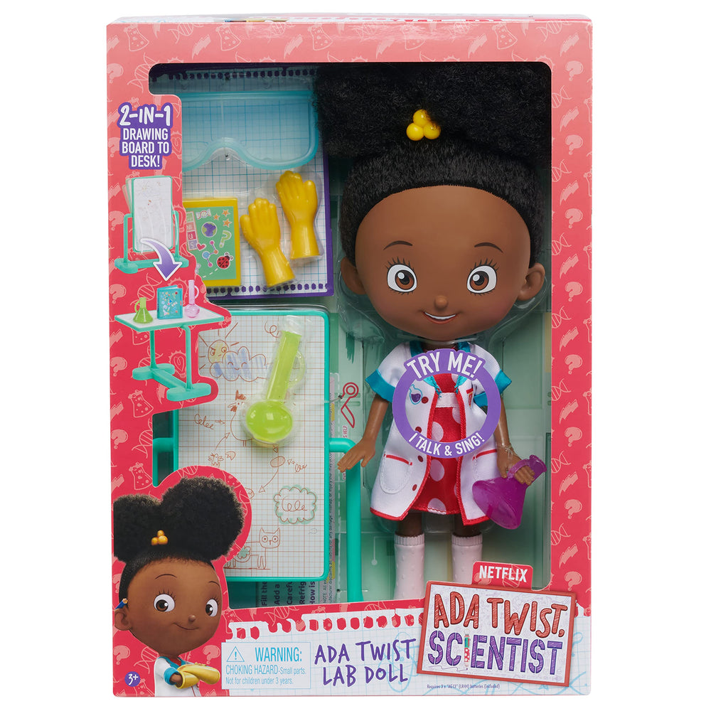 Just Play Ada Twist articulated-doll limbs enable poseable play.