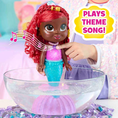 Just Play Ariel Splash & Glow doll lights shimmer as kids pose.