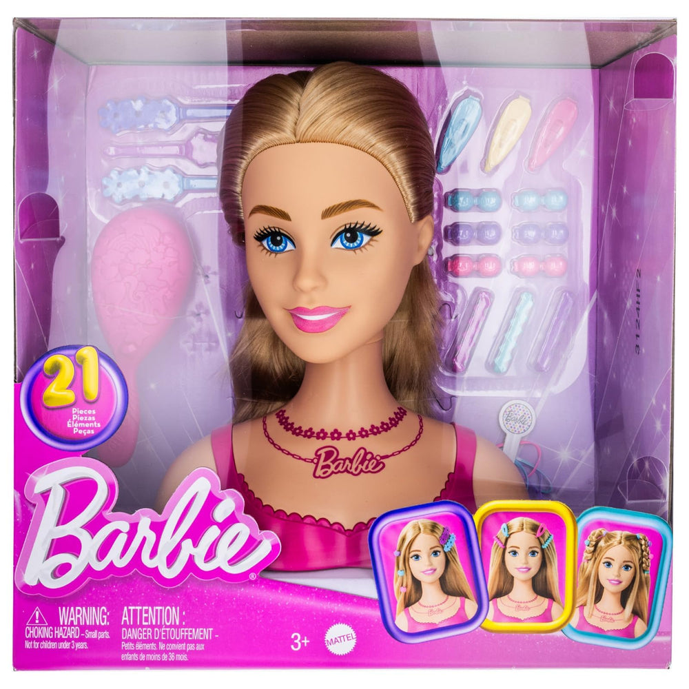 Just Play Barbie styling head side view in blonde