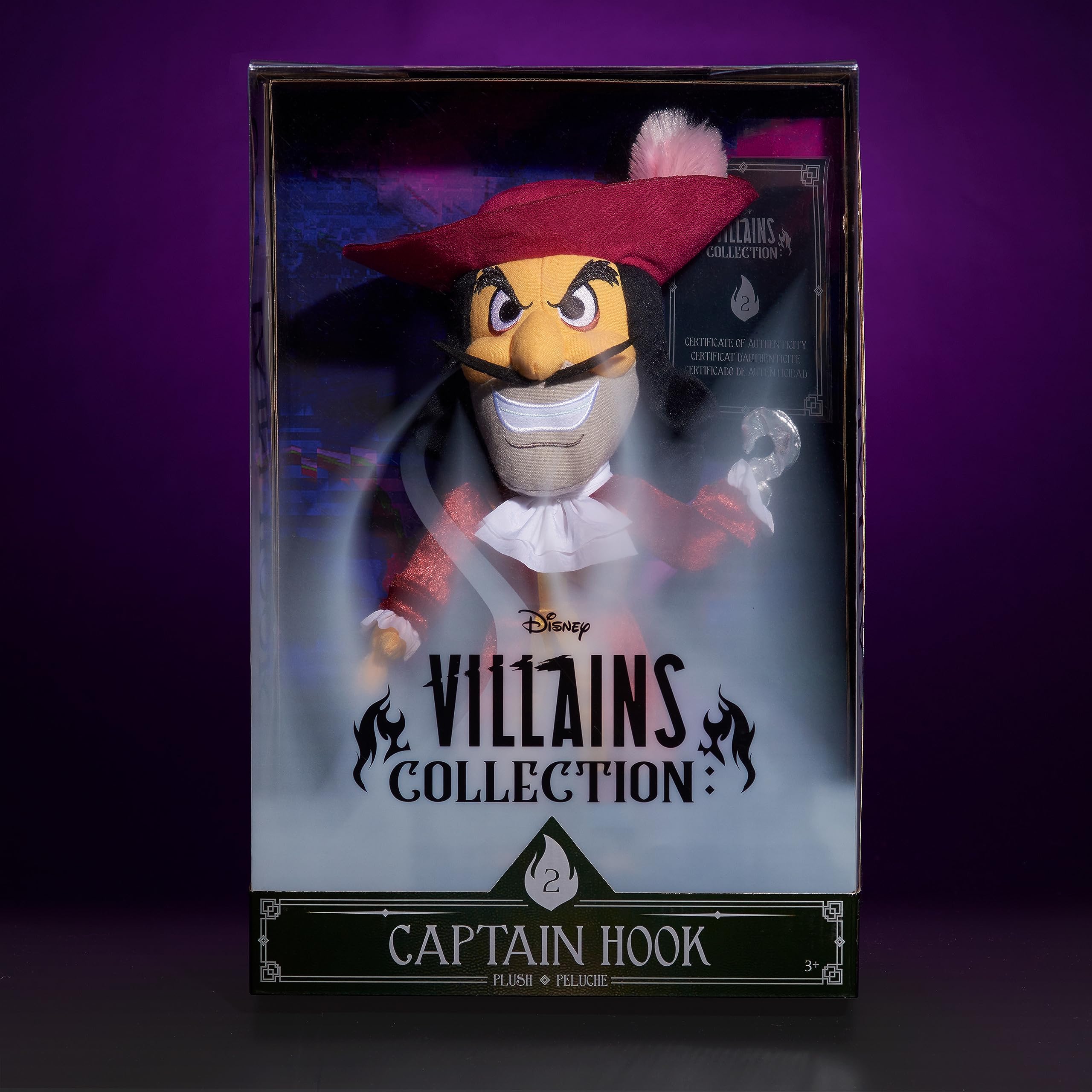 Just Play Captain Hook plush in window display box for collectors.