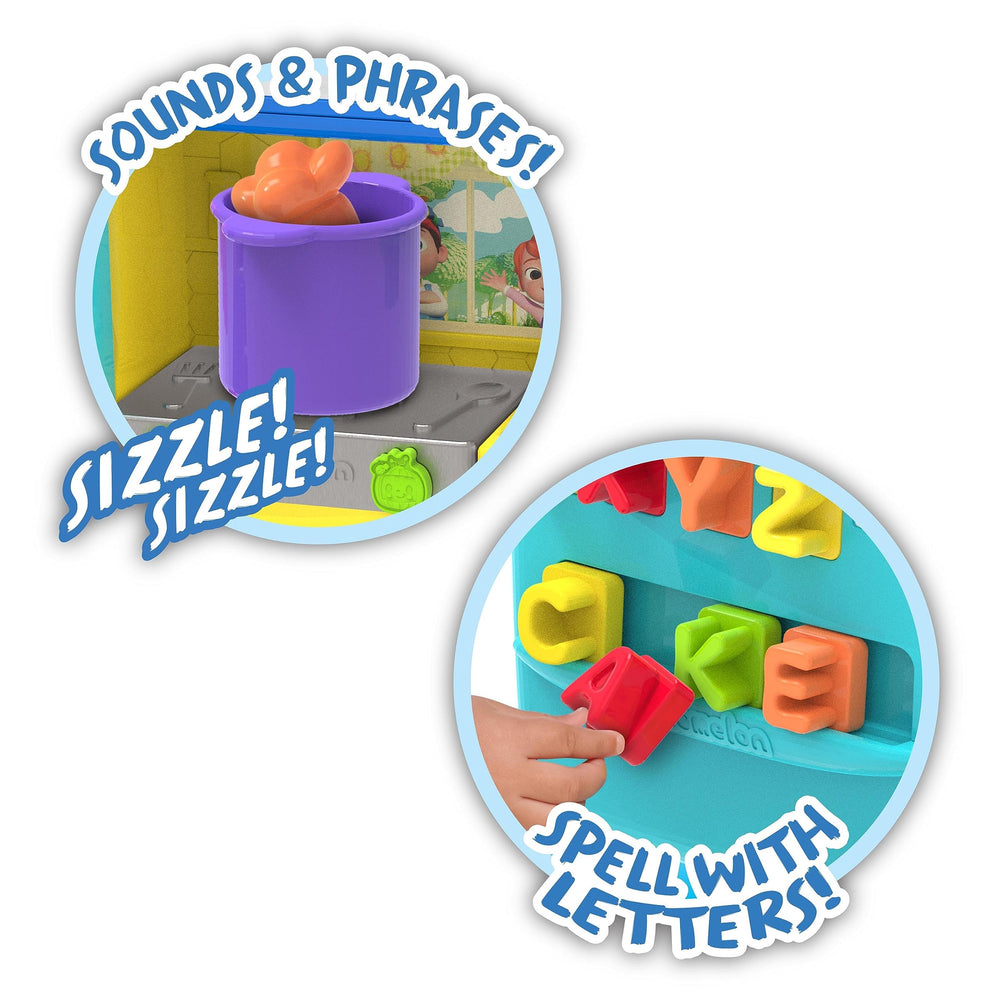 Just Play CoComelon Learning Kitchen vegetables and pretend foods for imagination.