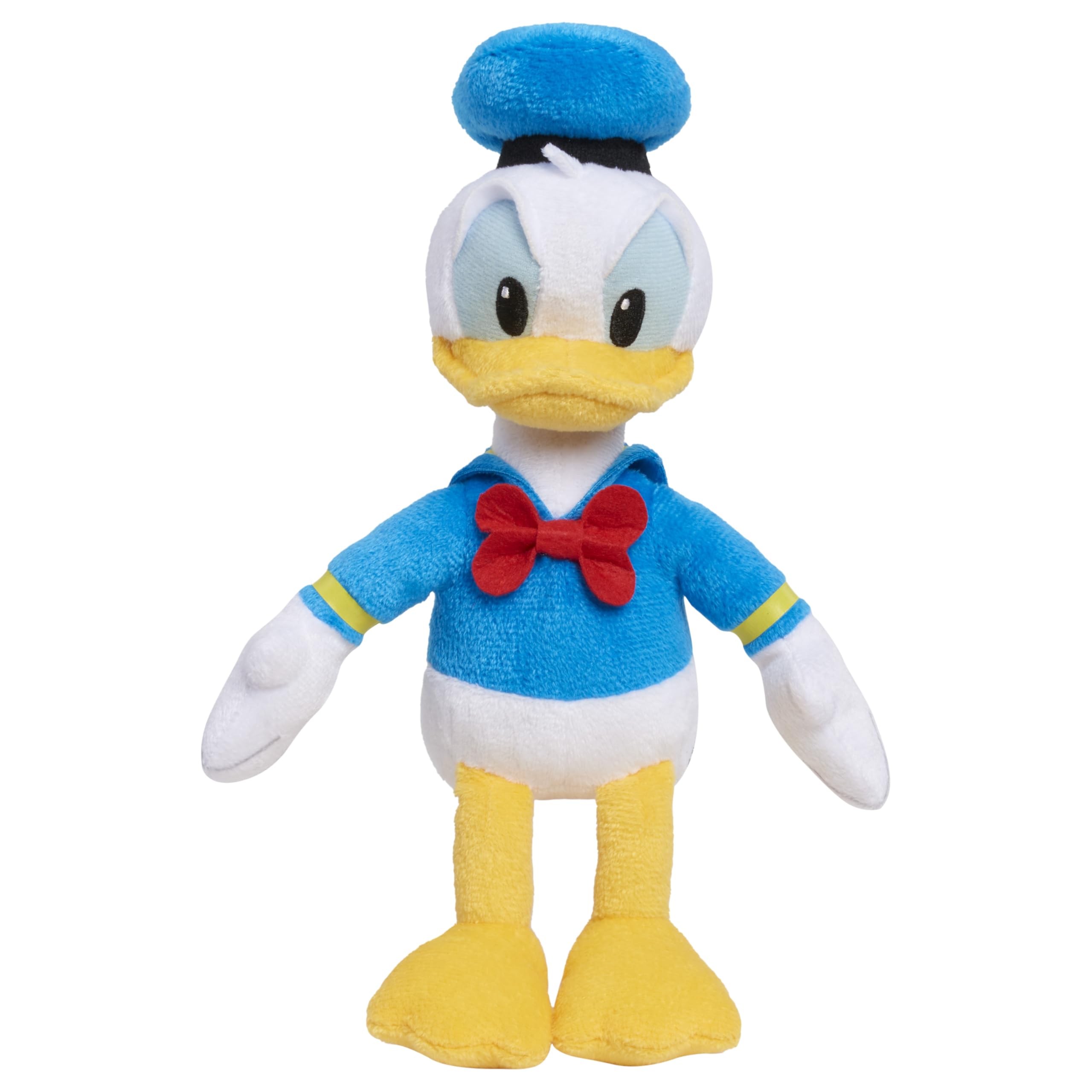 Just Play Disney Donald Duck small plush with embroidered eyes for cuddly on-the-go play.