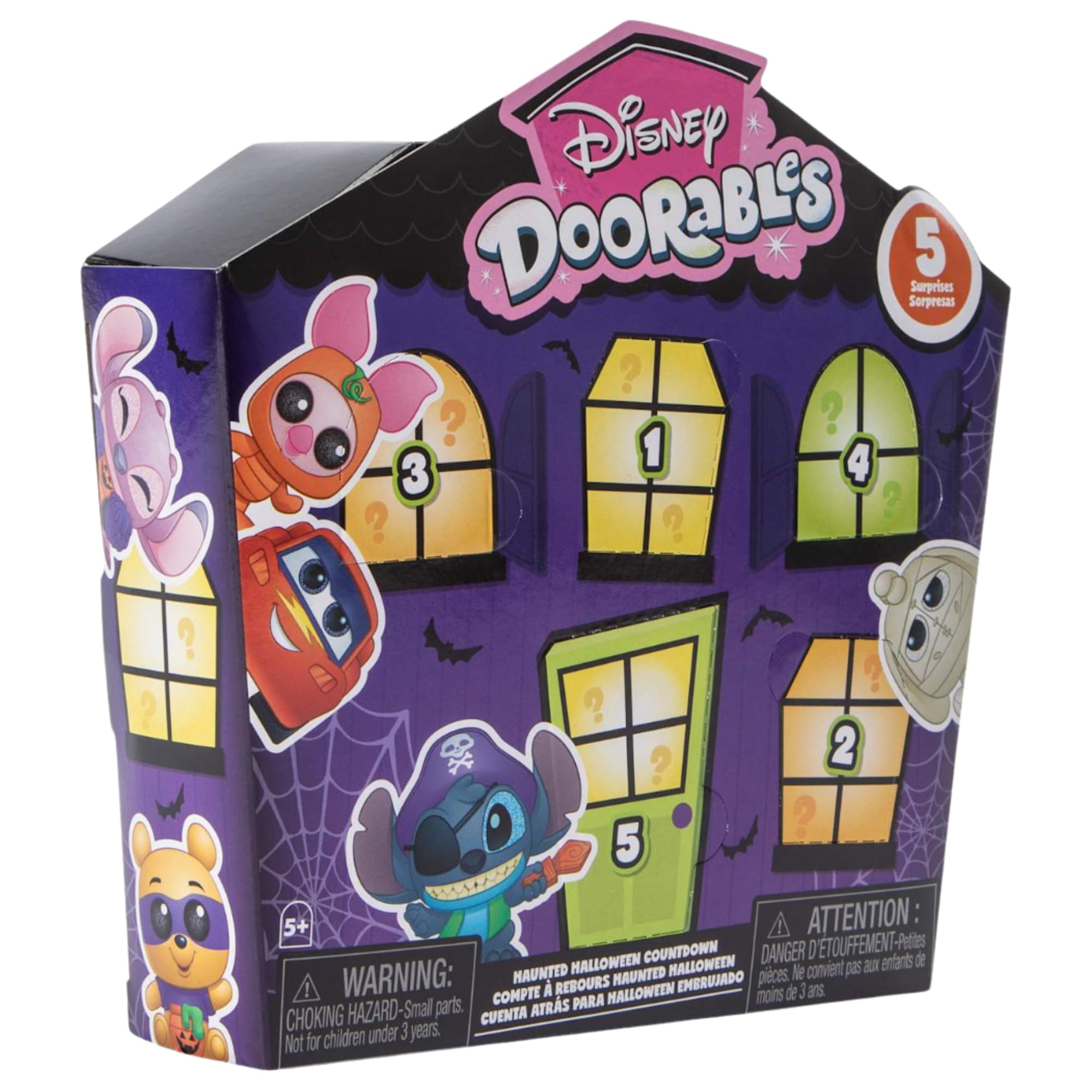 Side view of the Haunted House packaging in Just Play Disney Doorables Halloween Edition.