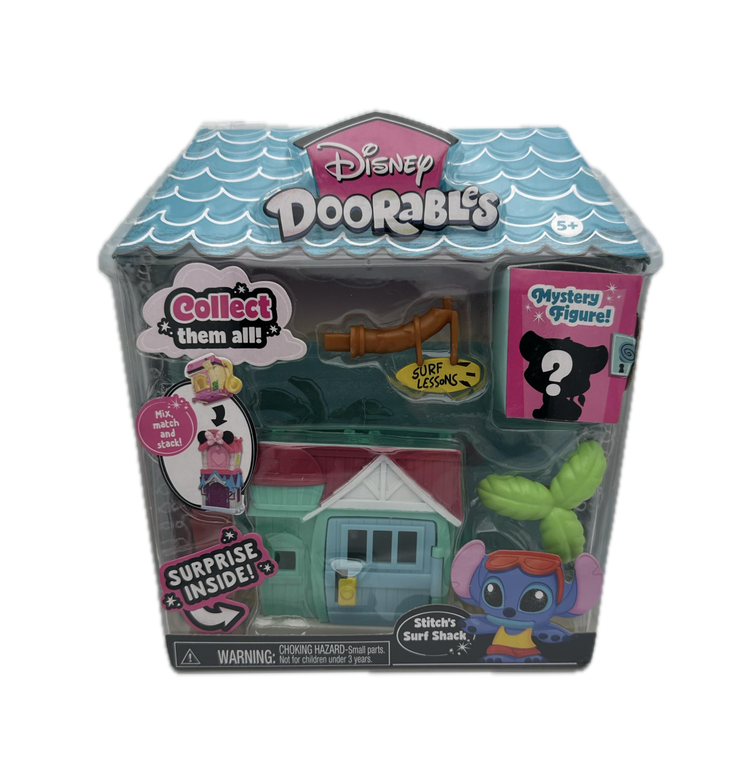 Just Play Disney Doorables Minis Garden Cottage Stitch's Surf Shack close-up figure for imaginative play