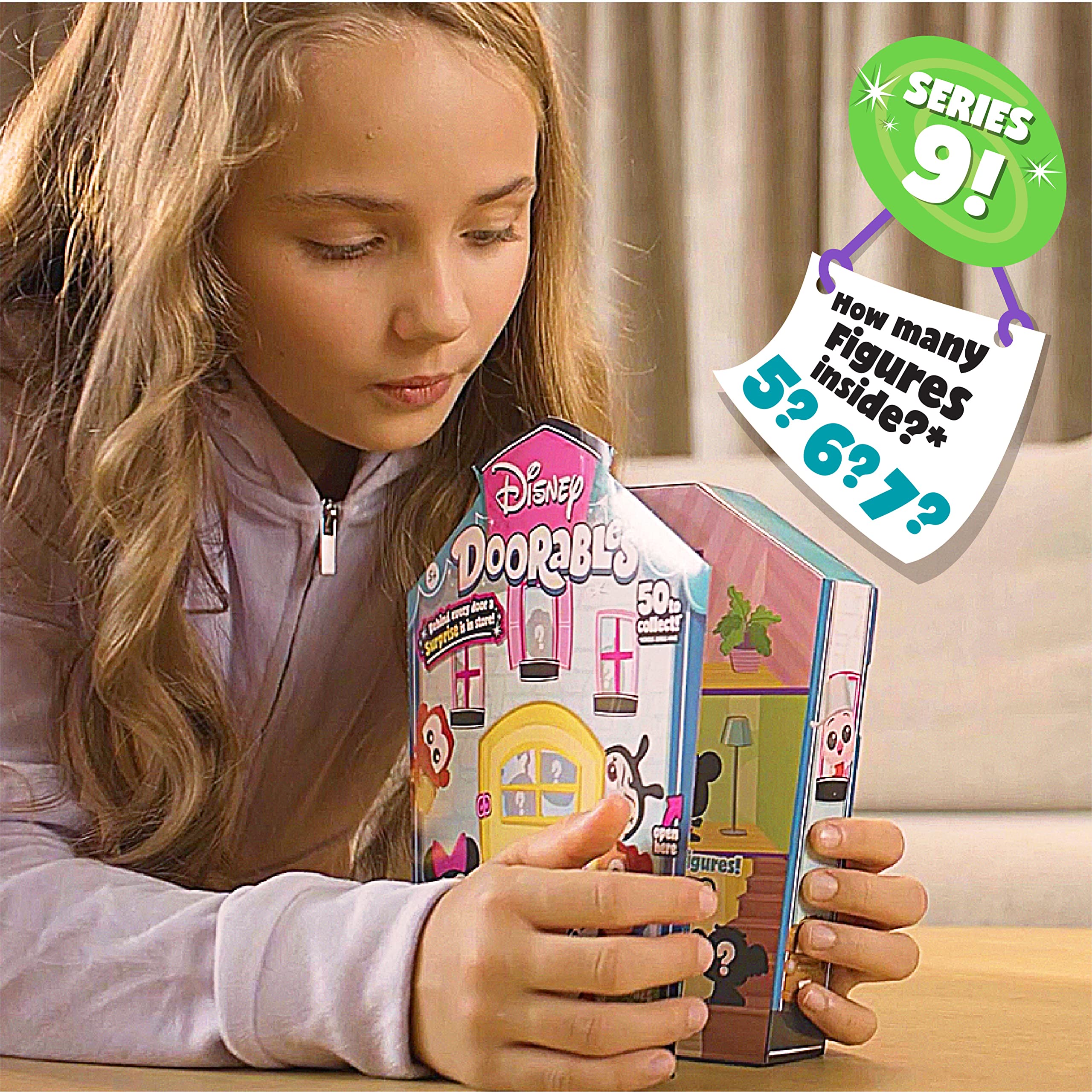 Just Play Disney Doorables Multi Peek Series 9 figures display showcases tiny collectible characters