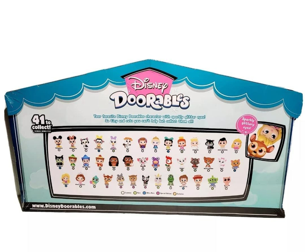 Just Play Disney Doorables Series 5 Mega Peek Pack door opening close-up reveals surprise figures for imaginative play.