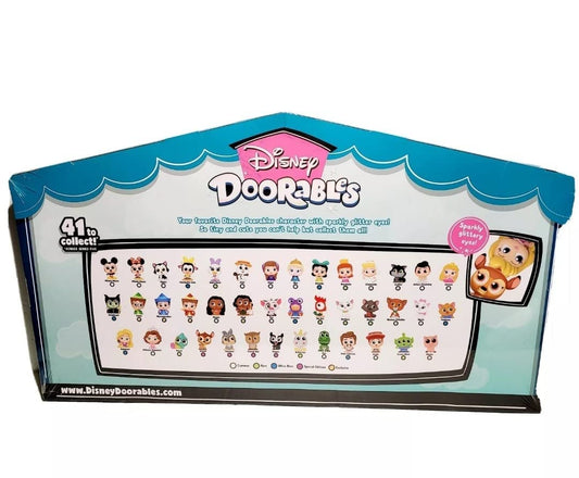Just Play Disney Doorables Series 5 Mega Peek Pack door opening close-up reveals surprise figures for imaginative play.
