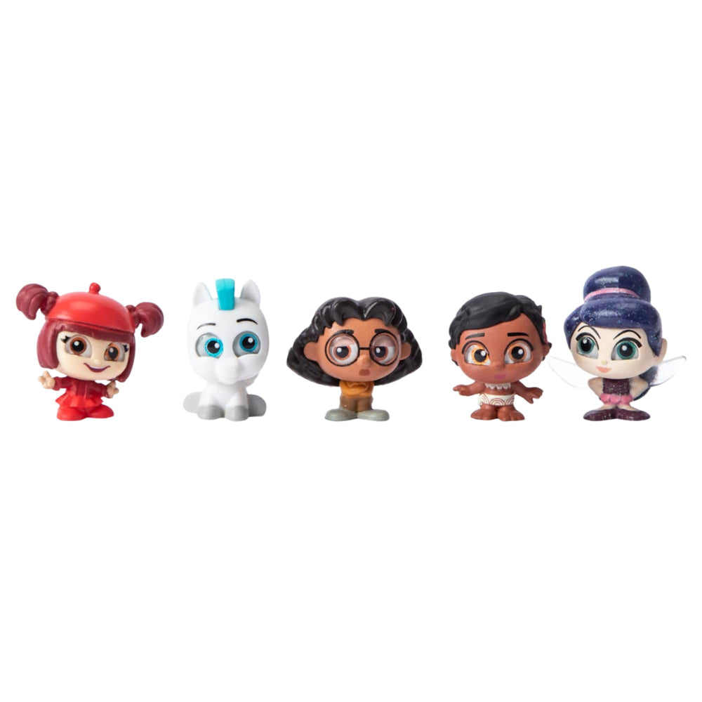 Just Play Disney Doorables Series 8 figures with sparkly eyes for collectibility.