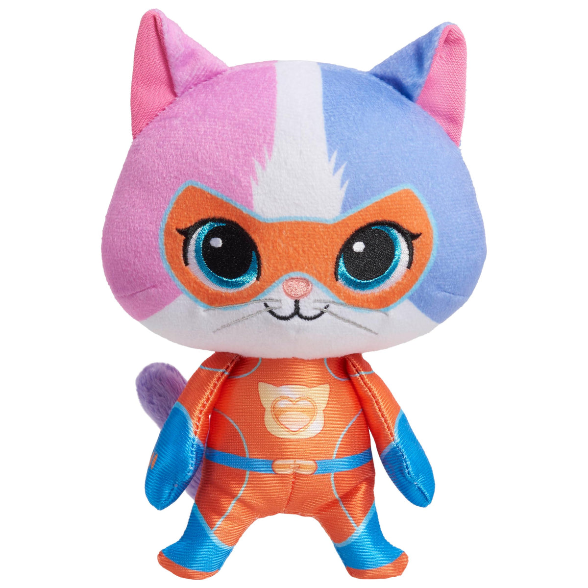 Just Play Buddy plush with blue calico fur for imaginative play and cozy cuddles.