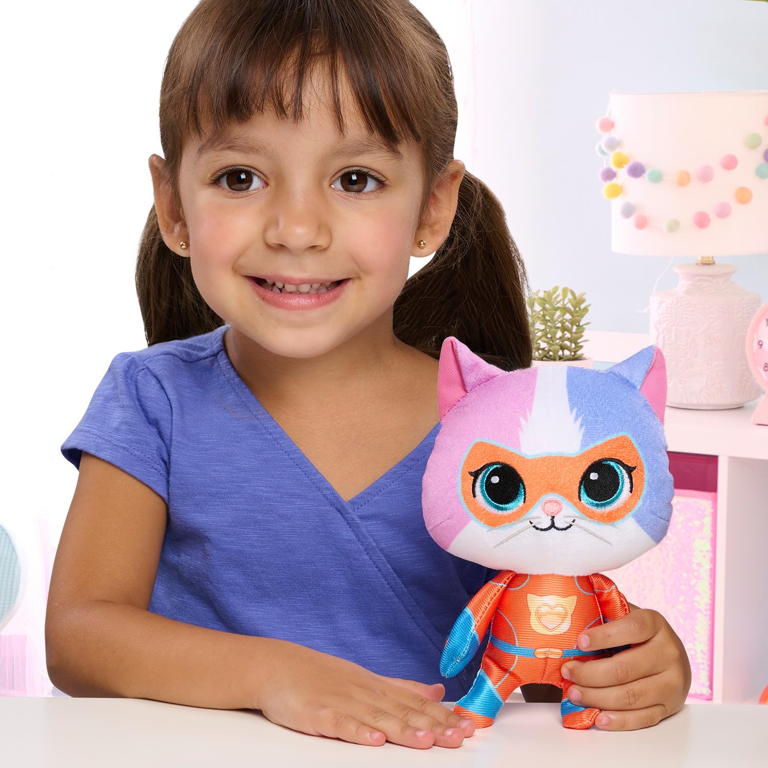 Just Play Disney Junior Buddy plush features orange mask for action-packed pretend adventures.