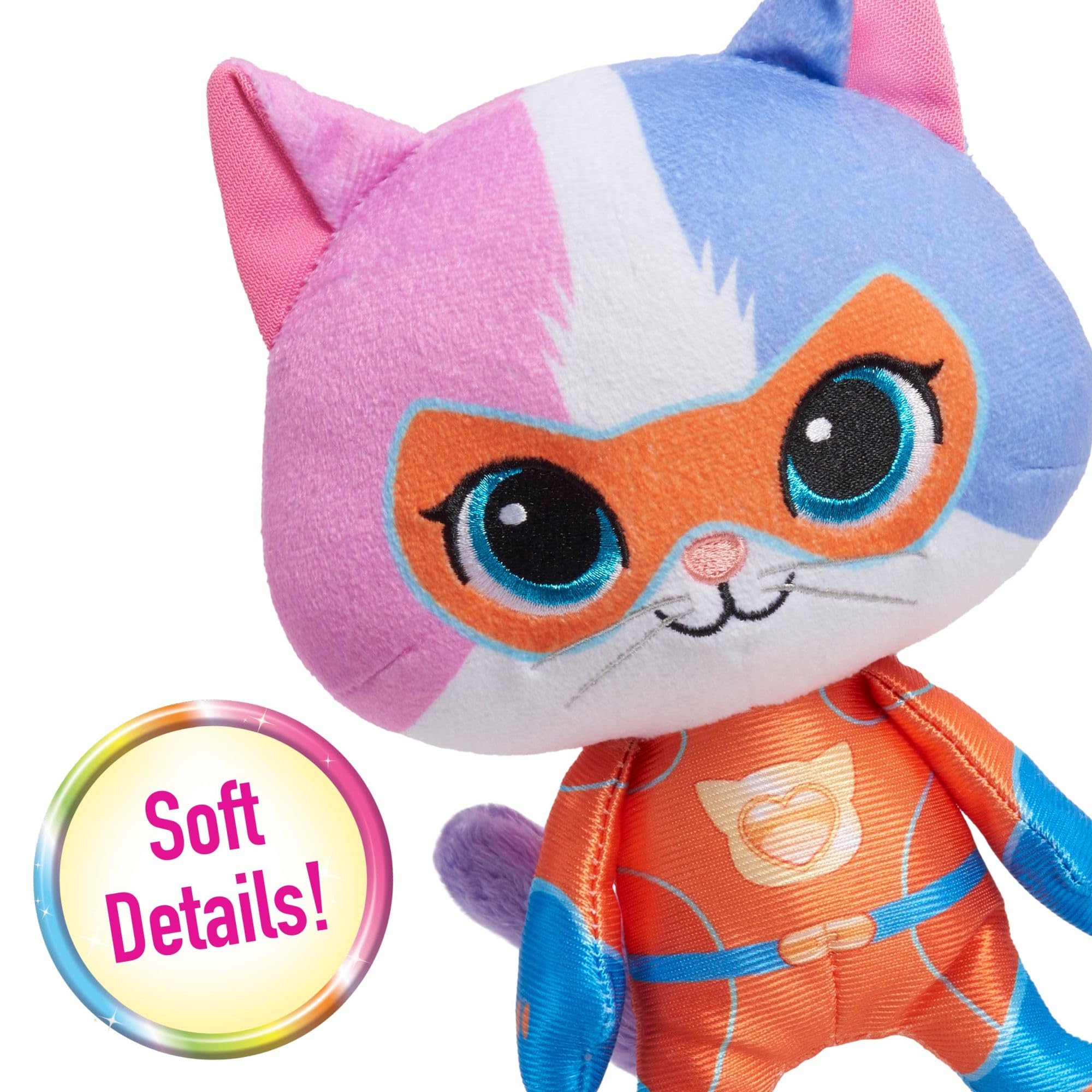 Just Play Buddy plush with sparkly blue eyes enhances storytelling and character play.