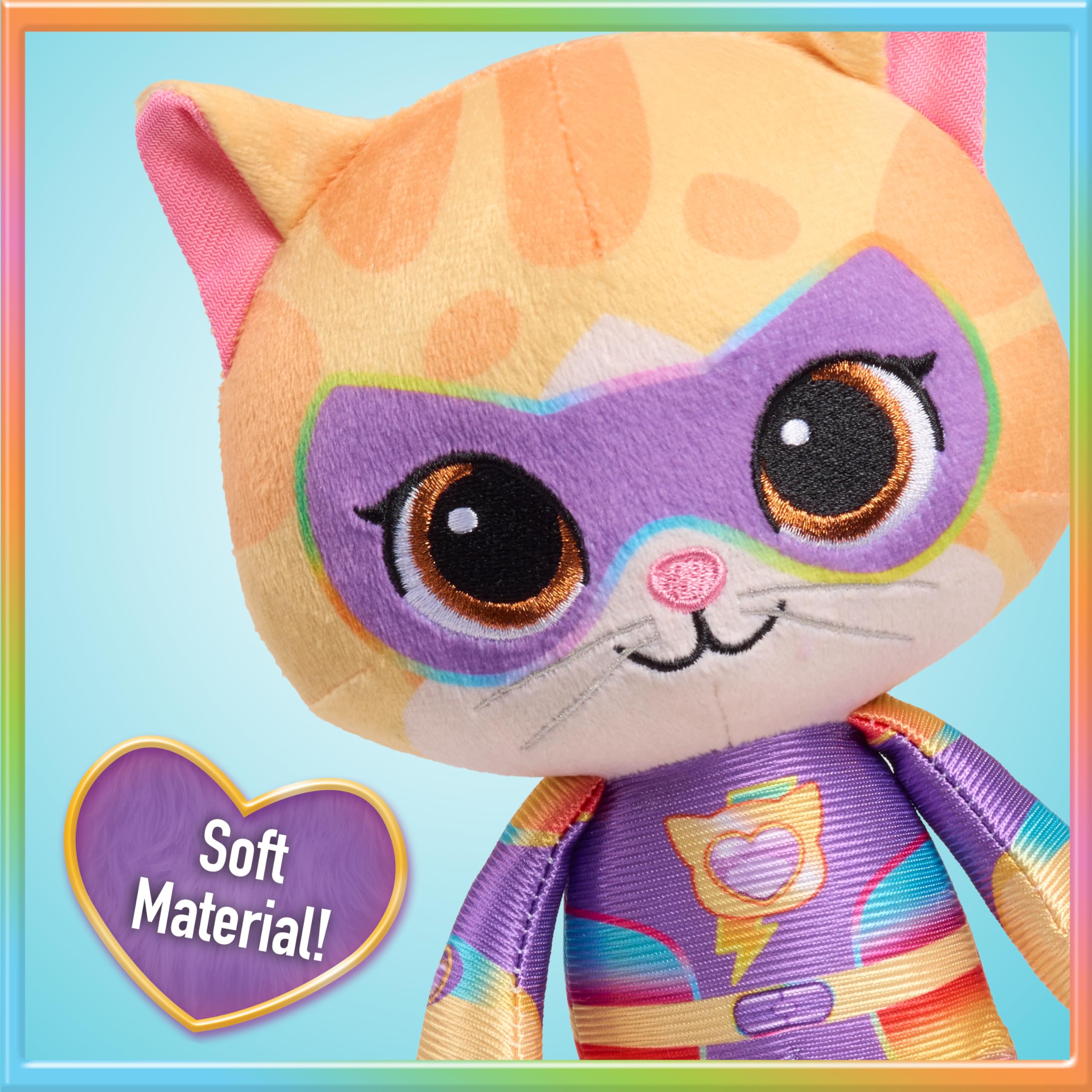 Just Play Sparks plush with stitched details showcasing Bengal spots and Su-Purr Charged look.