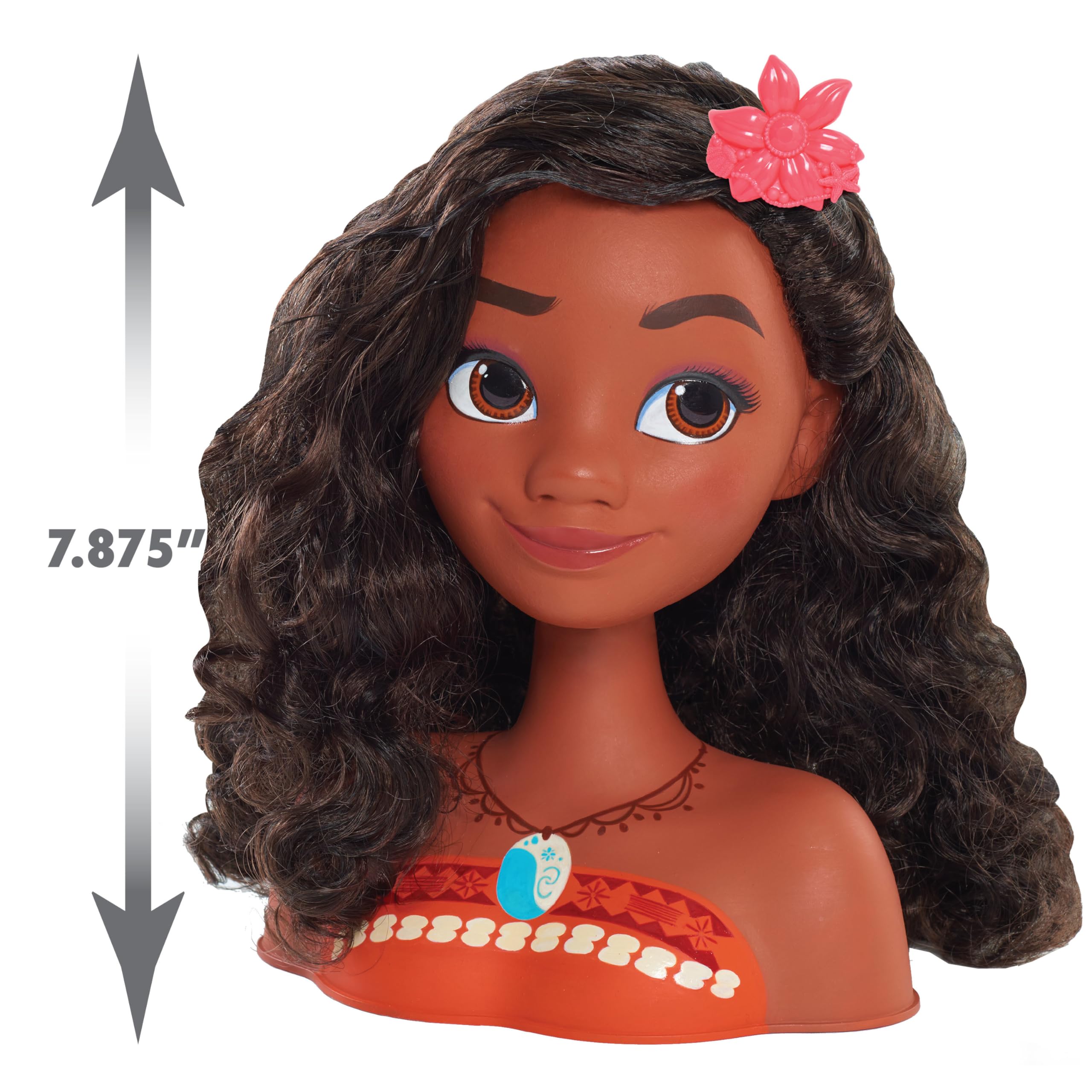 Just Play Moana styling head with elastic bands enables quick updos