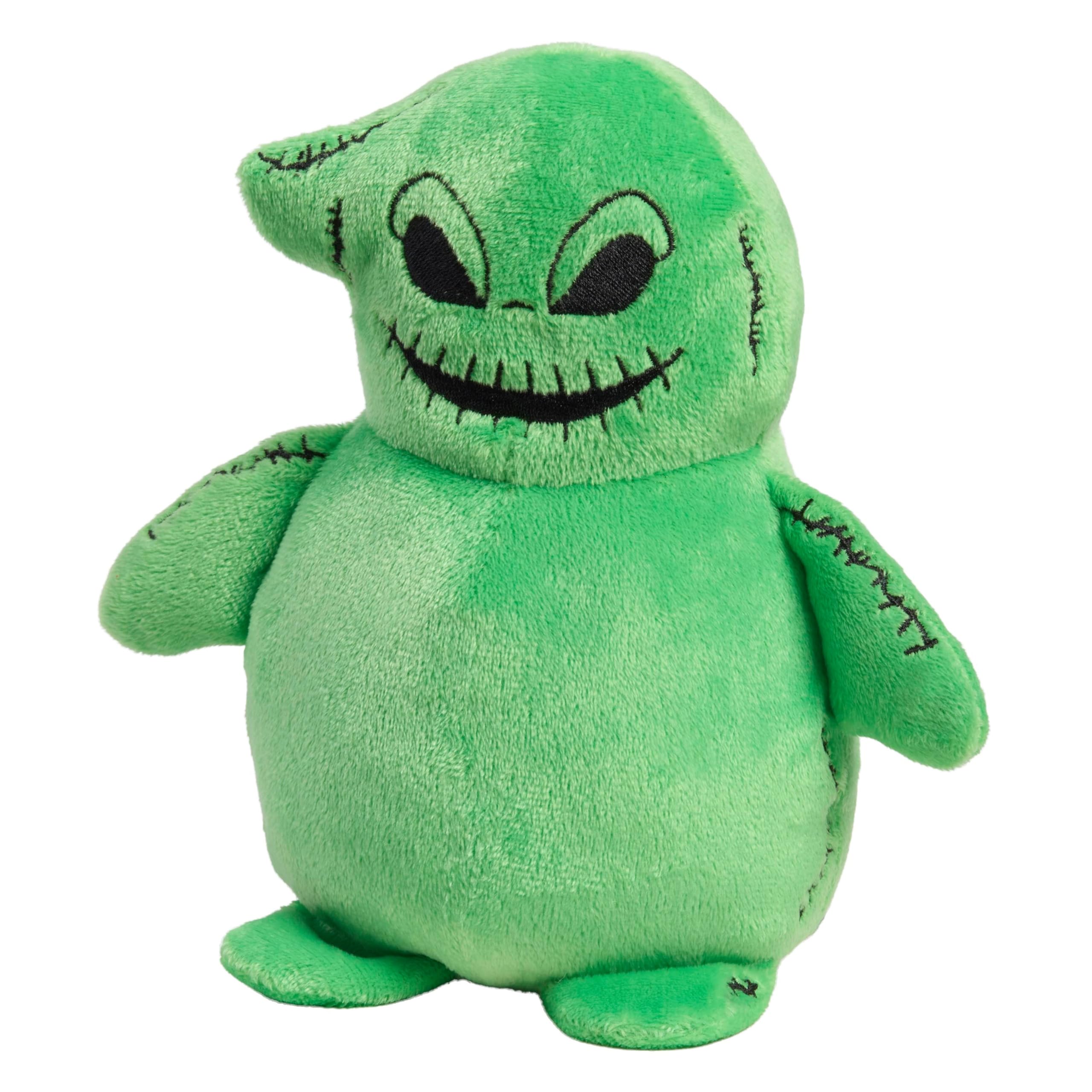 Just Play embroidered details on Oogie Boogie plush enhance character appeal.