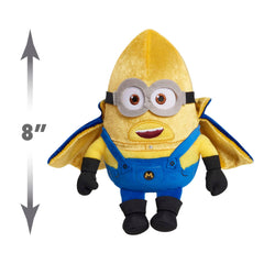 Just Play Illumination Mega Tim squooshy plush with beans and stretchy arms for fidget fun.