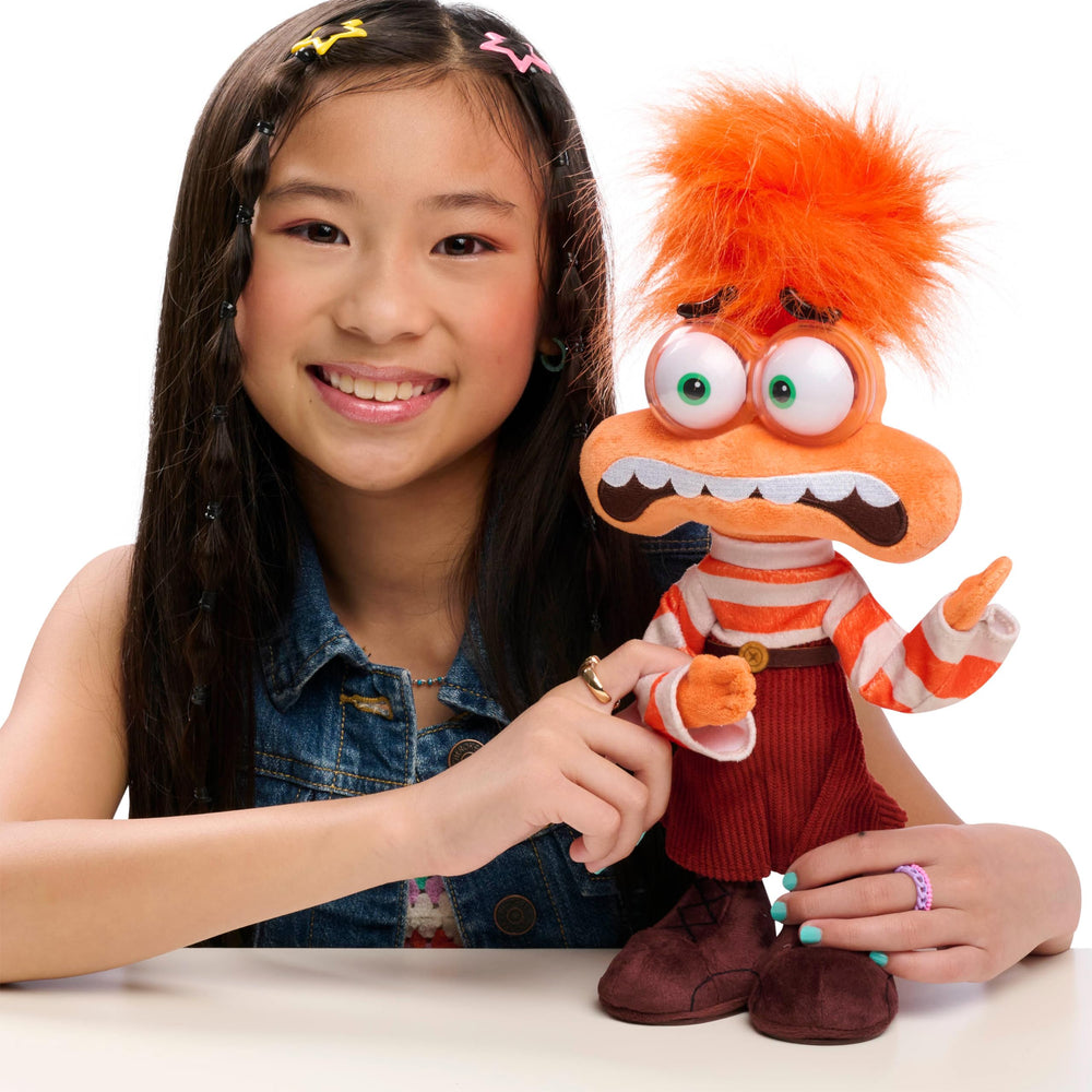 Just Play Anxiety plush with twistable hair for interactive shaking and talking moments.