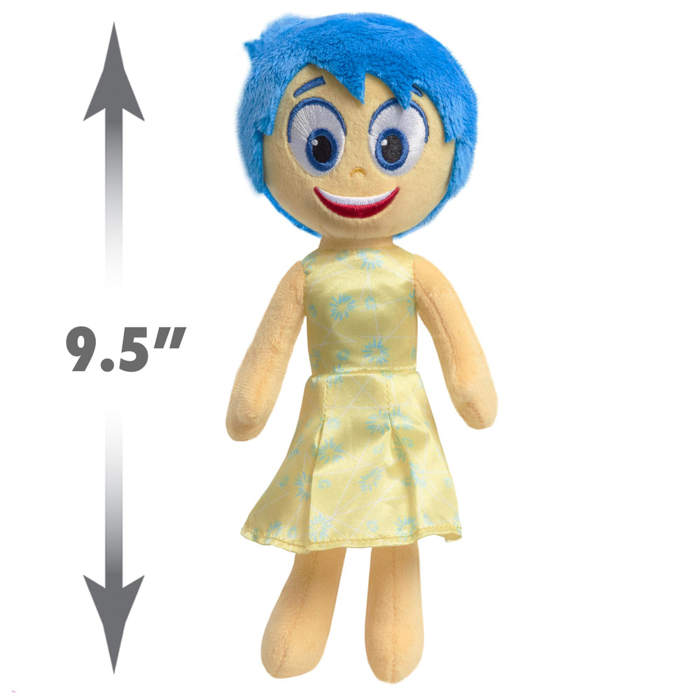 Just Play Inside Out 2 Joy plush with blue hair inspires imaginative play and display.