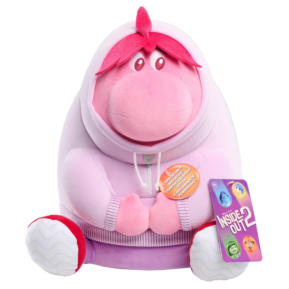 Just Play Inside Out Embarrassment plush wearing purple hoodie for a cozy hug