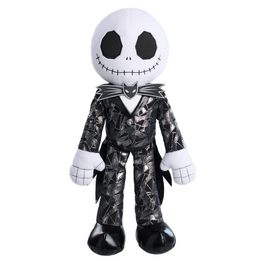 Just Play Jack Skellington plush with glittery black-silver suit for display
