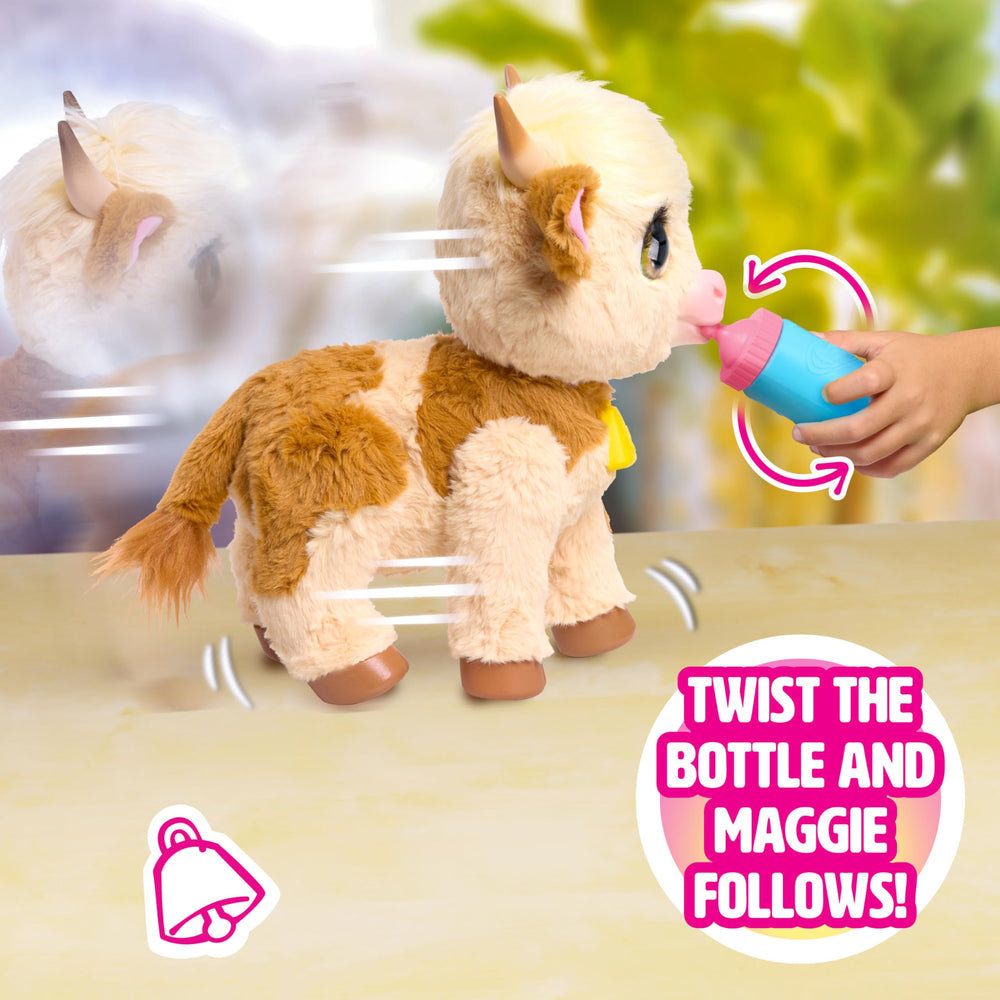 Just Play Maggie drinks from her bottle; realistic feeding moments during play.