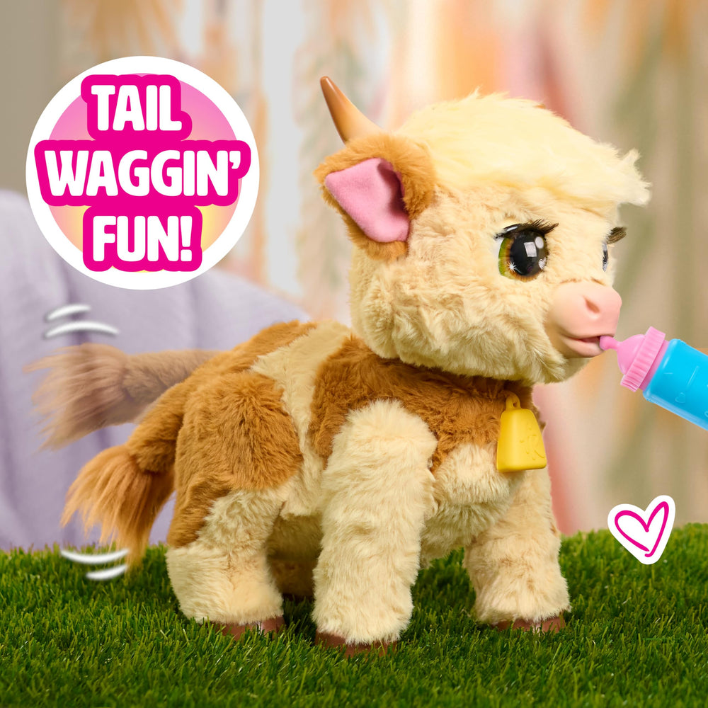 Just Play Maggie blinks eyes; adds lifelike charm to pretend farm play.
