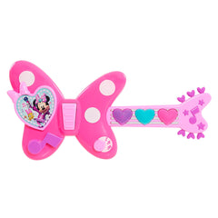 Just Play Minnie Bow-Tique Rockin' Guitar front view with glowing neck lights for imaginative play.