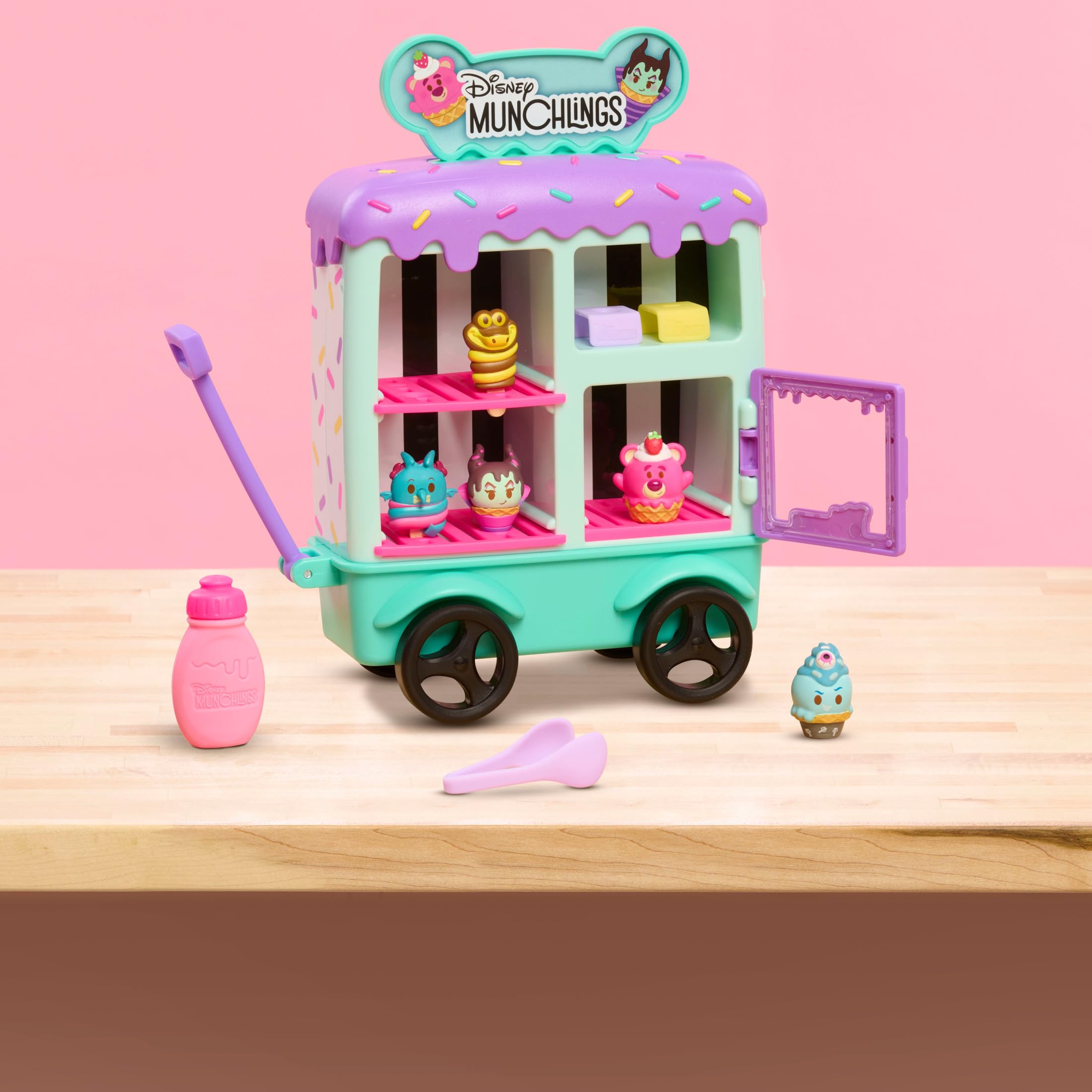 Just Play Munchlings exclusive figures Maleficent and Kaa as colorful ice cream cones
