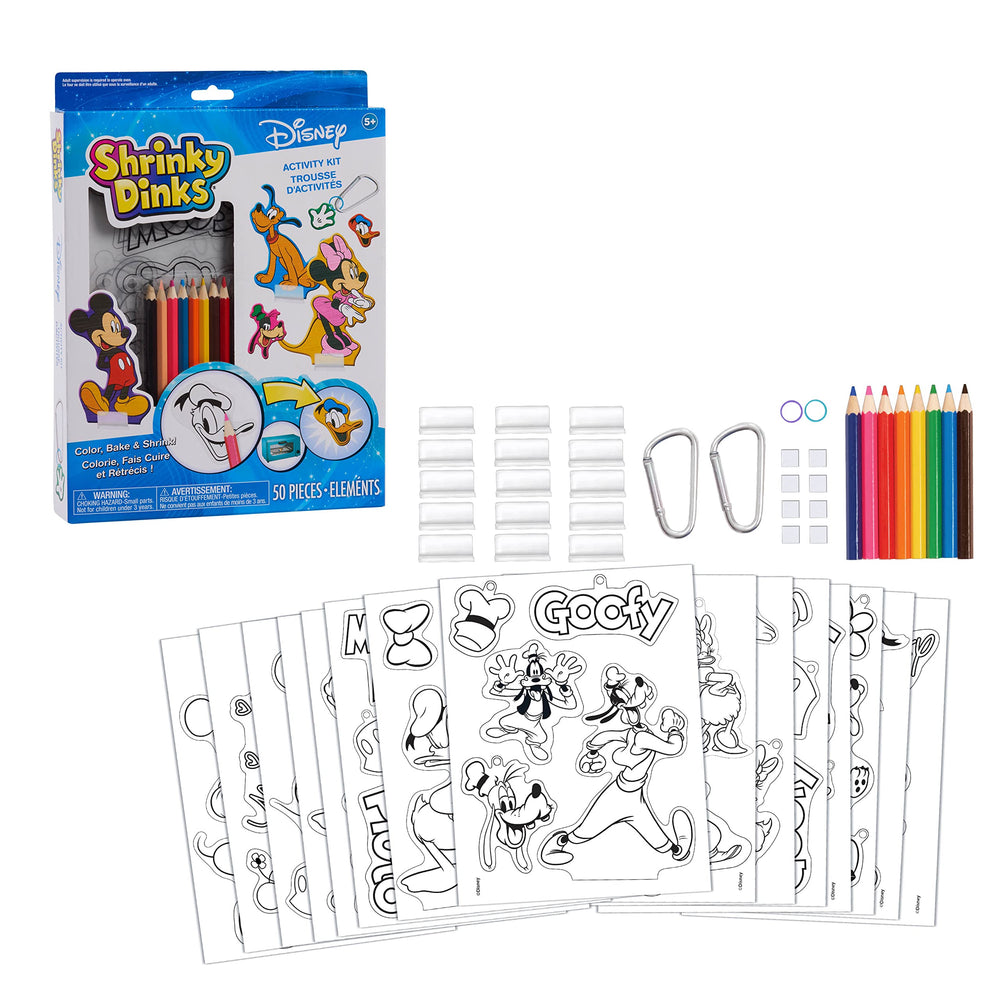 Just Play Shrinky Dinks Disney sheets ready for coloring and shrinking.
