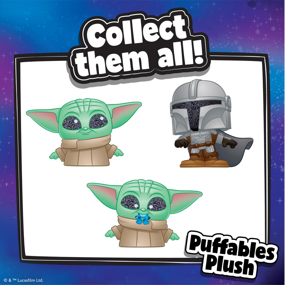 Just Play Star Wars Doorables Puffables glittery eyes detail highlighting signature design for display.
