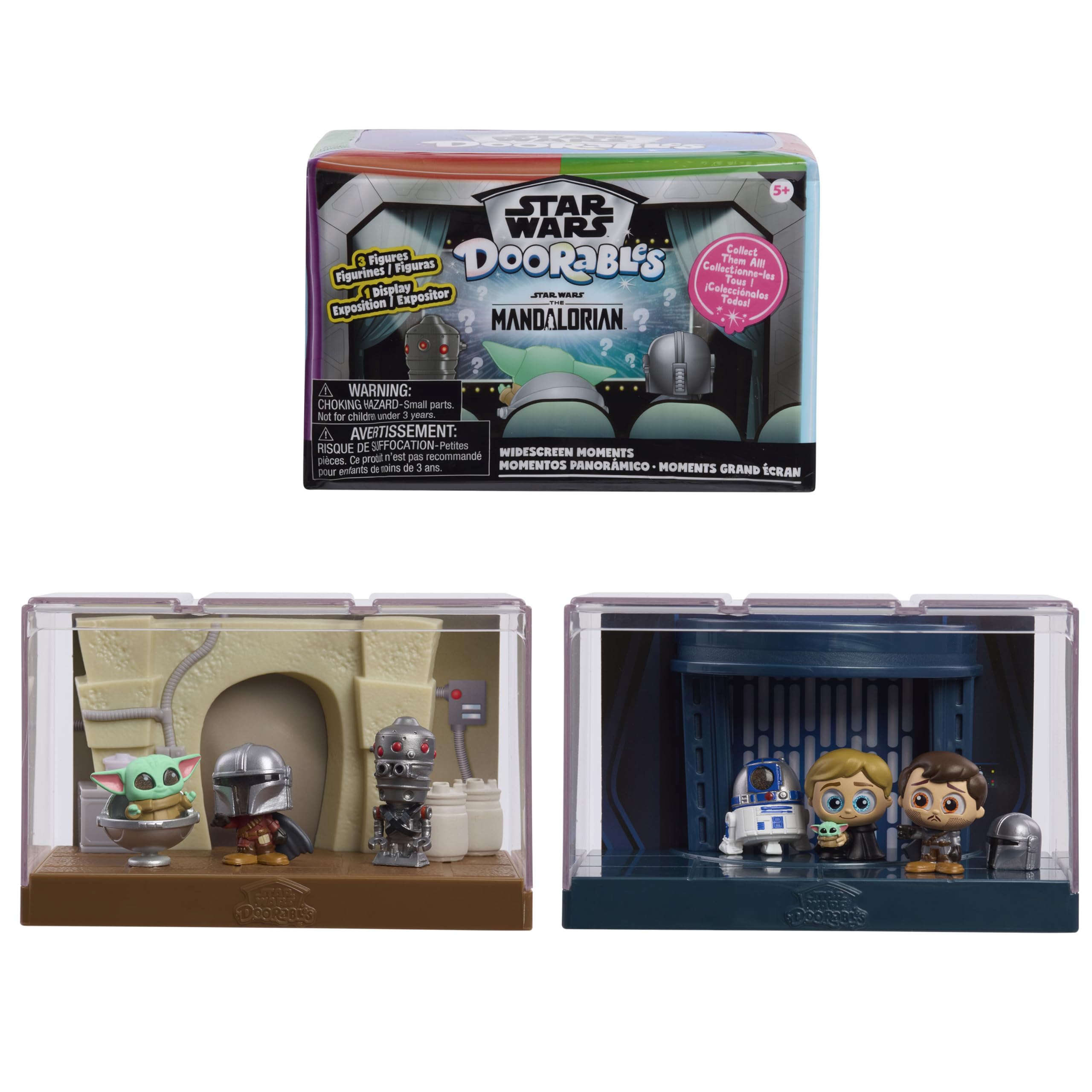 Just Play Star Wars Doorables Widescreen diorama display with three figures for imaginative play.