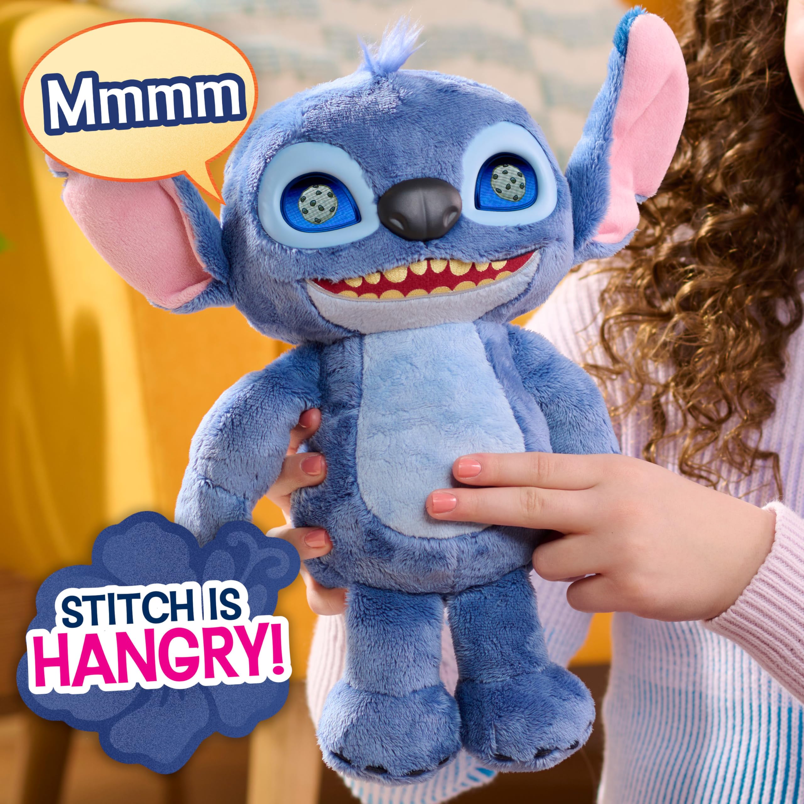 Just Play Stitch belly rub prompts playful reactions and sounds.