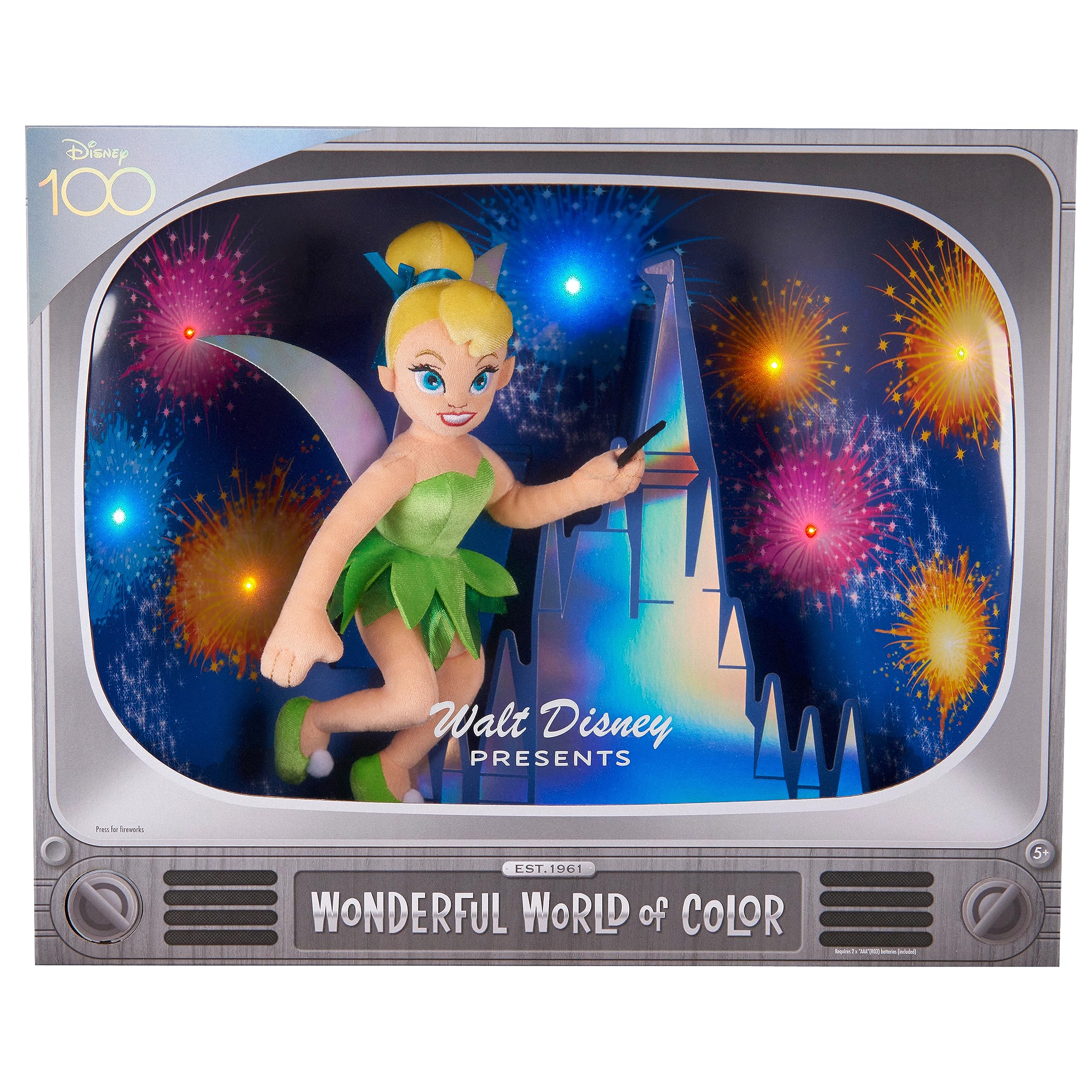 Just Play Tinker Bell plush diorama front, perfect display for Disney collectors.