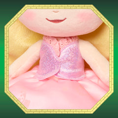 Just Play Wicked Glinda embroidered-face plush highlighting character details
