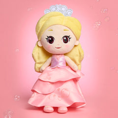 Just Play Wicked Glinda plush showing pink gown detail and charm