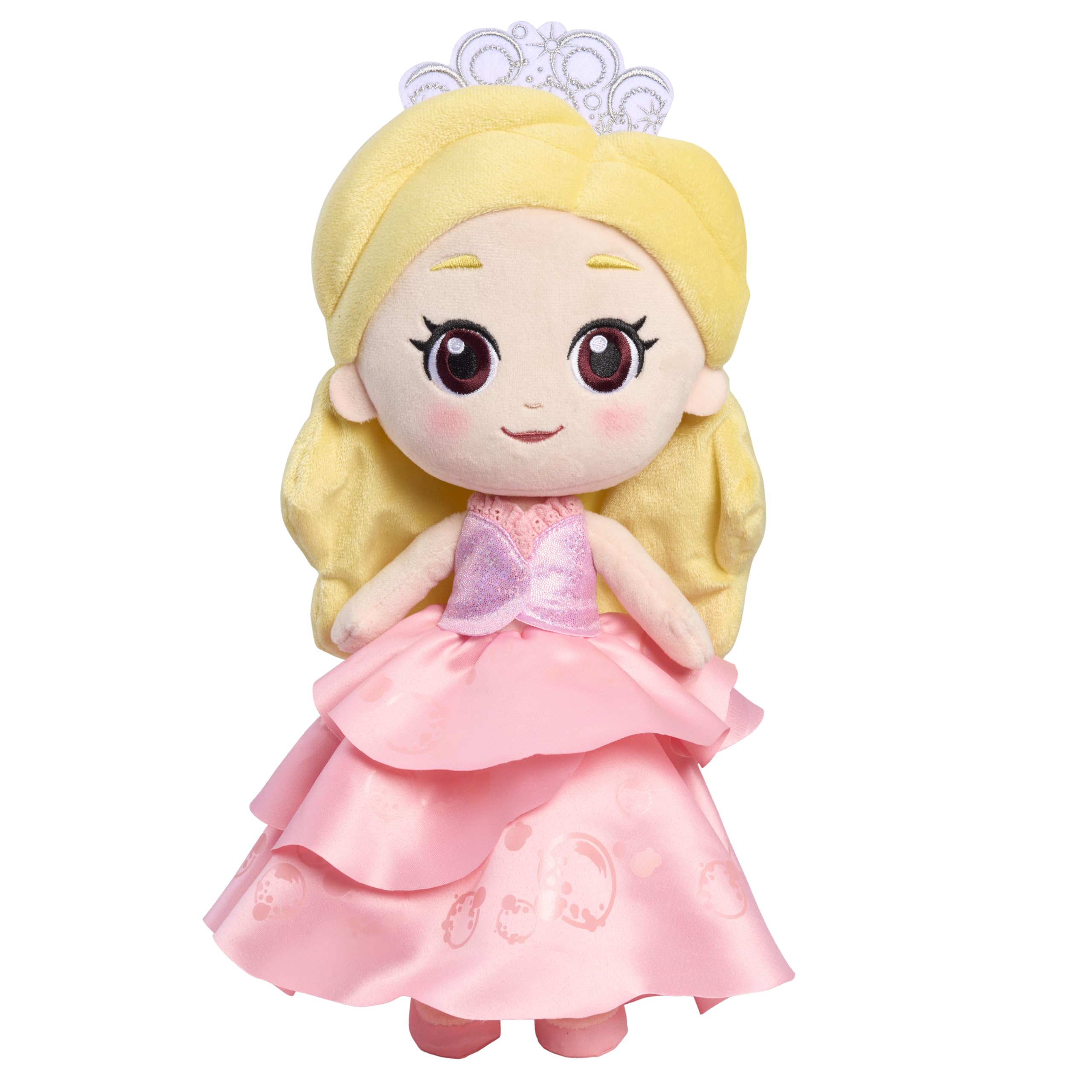 Just Play Wicked Glinda plush doll, 14-inch size, ideal for cozy snuggles and imaginative play