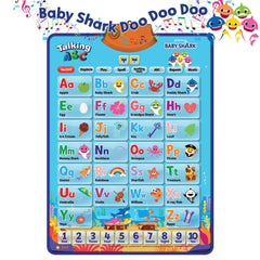 Just Smarty Baby Shark poster features songs for interactive play and learning.