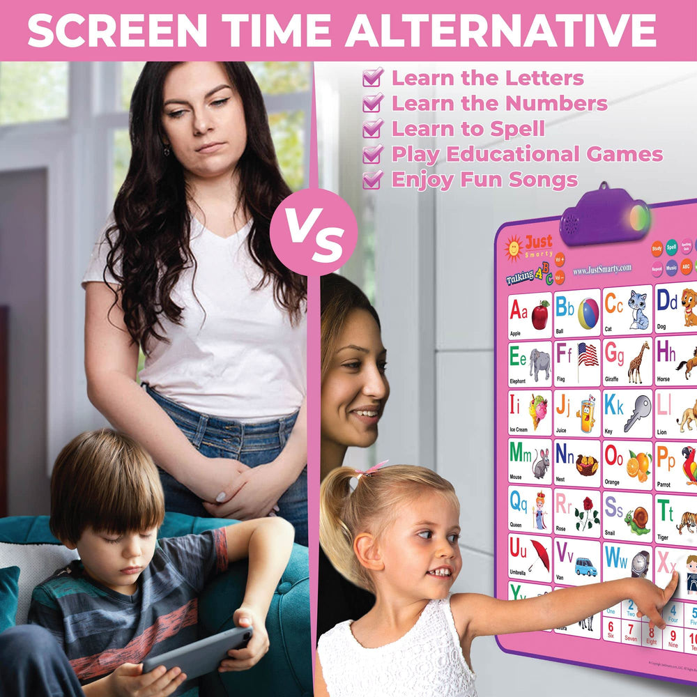 Just Smarty Interactive Alphabet Wall Chart plays catchy songs for engaging learning.