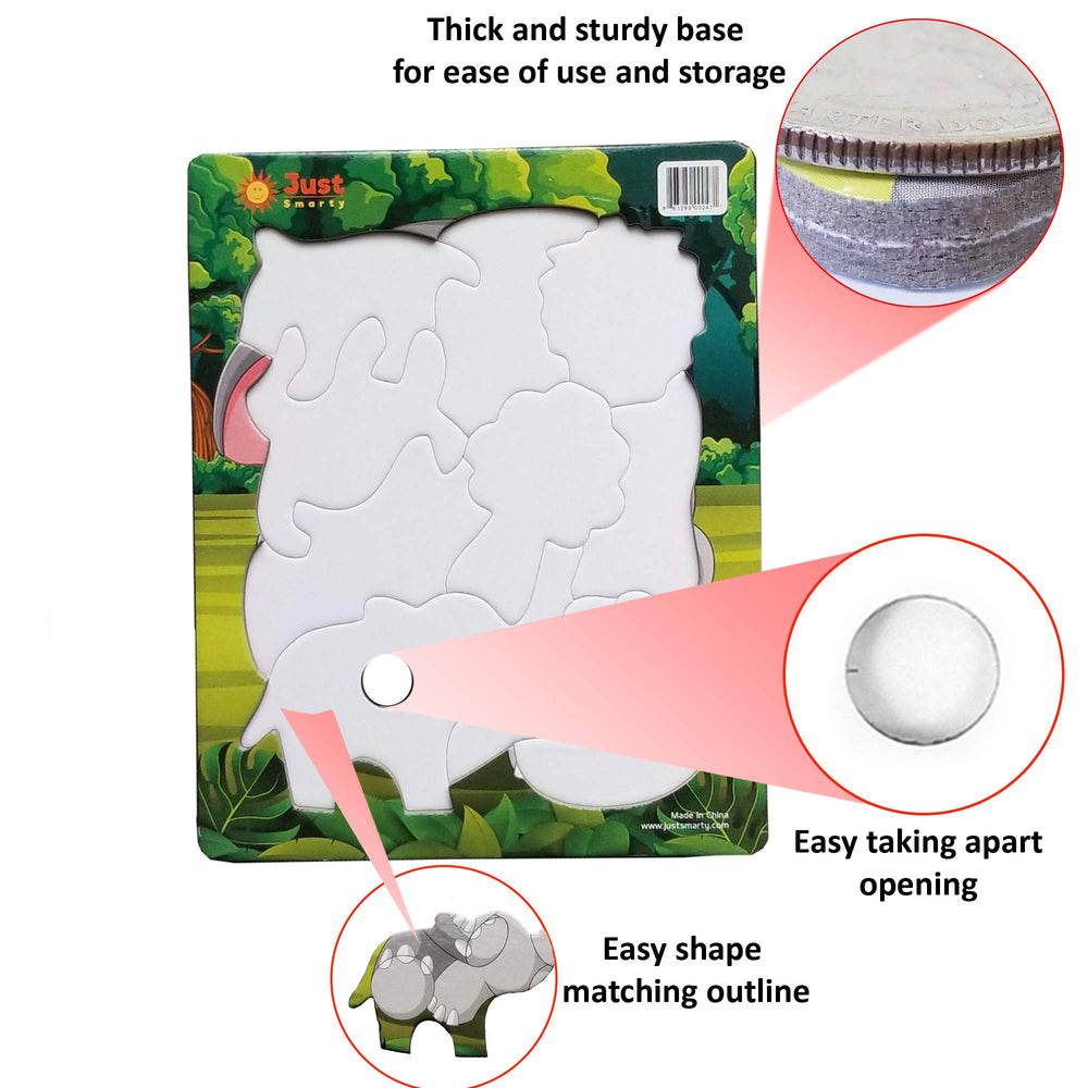 Just Smarty puzzle tray with artwork showcases the big picture learning moment.