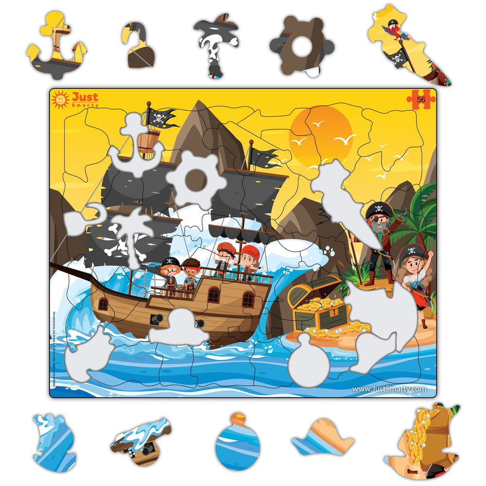 Just Smarty Toddler Pirates Puzzle tray with lid ready for storage