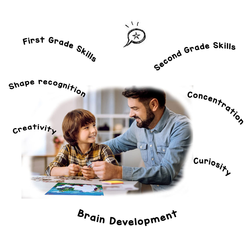 Just Smarty Train Puzzle back tray outlines aid learning sequences.