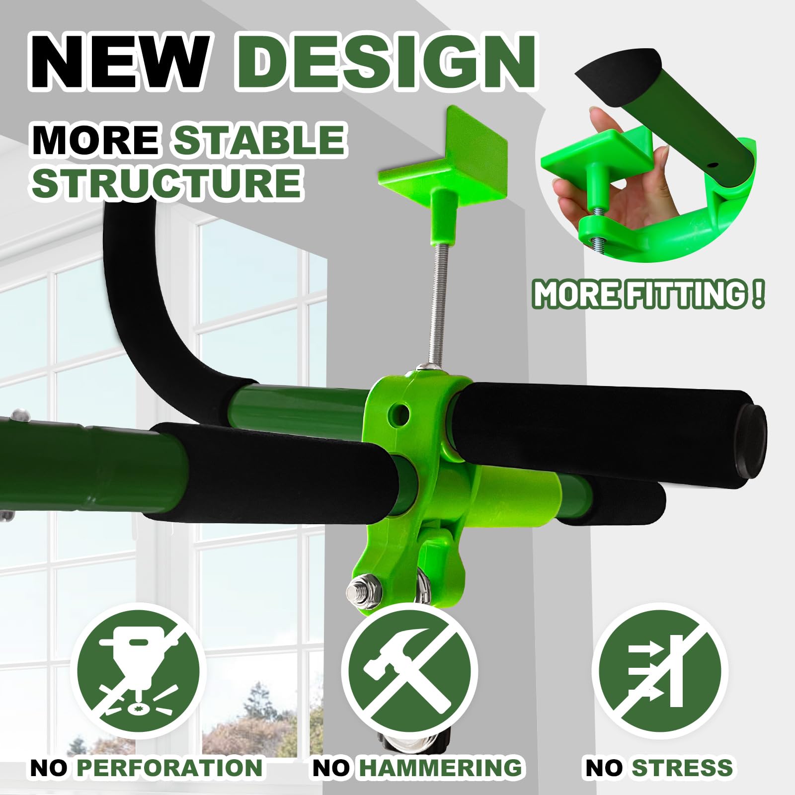 Just.smile pressure-mounted base enables damage-free doorframe installation