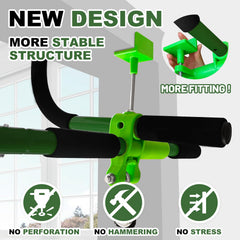 Just.smile pressure-mounted base enables damage-free doorframe installation