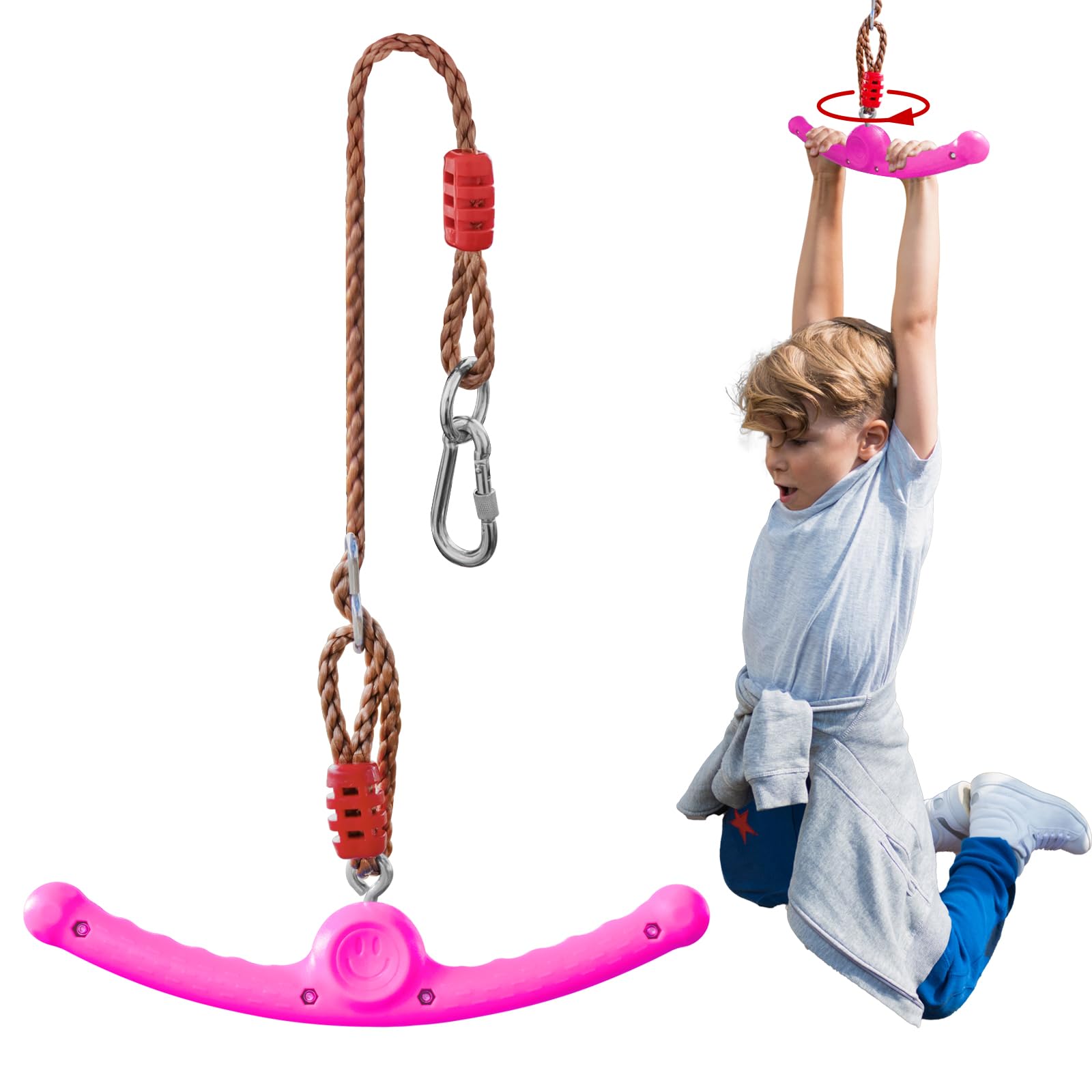 Just.smile Ninja-Twister close-up in rose-red enhances grip for safe, engaging play.