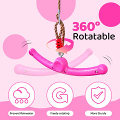 Just.smile Ninja-Twister rose-red playground frame invites twists, spins, and active imagination.