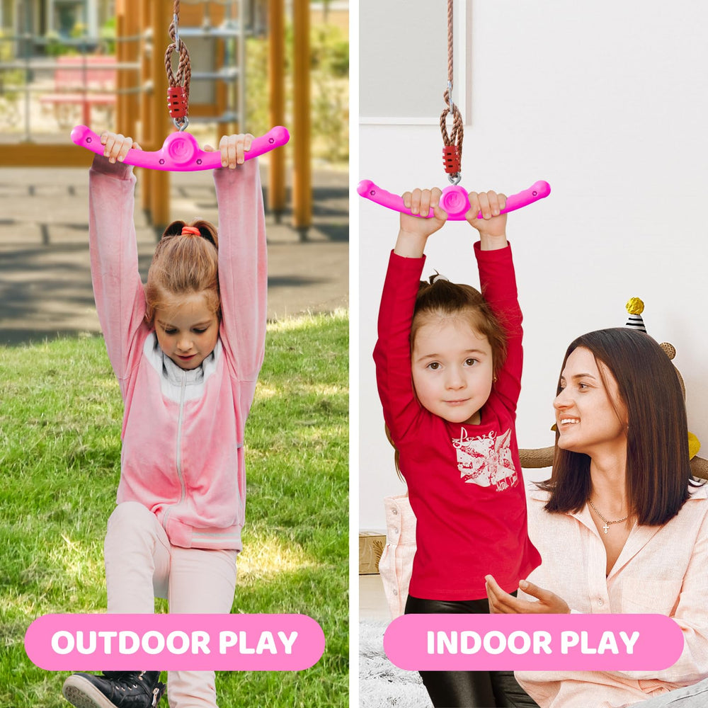 Just.smile Ninja-Twister attaches easily to swing frames and treehouses for versatile use.