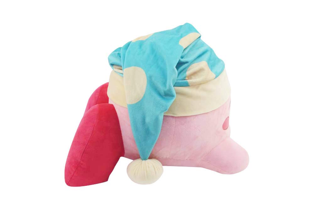 Just Toys Kirby Sleepy Hat plush back view, huggable companion