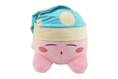 Just Toys Kirby 12-inch Mega Plush Sleepy Hat front view, cozy decor and collectible