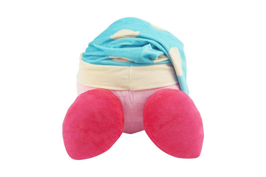 Just Toys Kirby Sleepy Hat plush side view, ideal for room decor